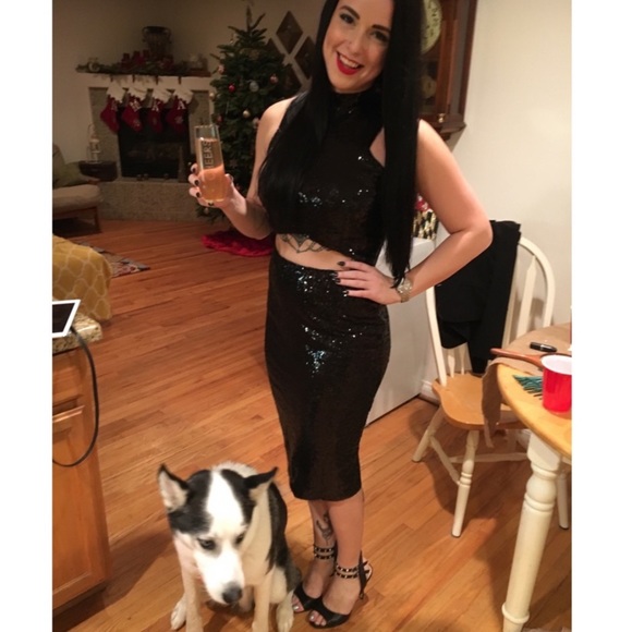 NWT Missguided Sequin Cutout Dress - Picture 3 of 7